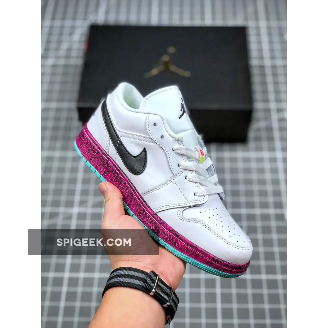 Air Jordan 1 Low Multi-Color Midsoles Vibrant White Sneakers