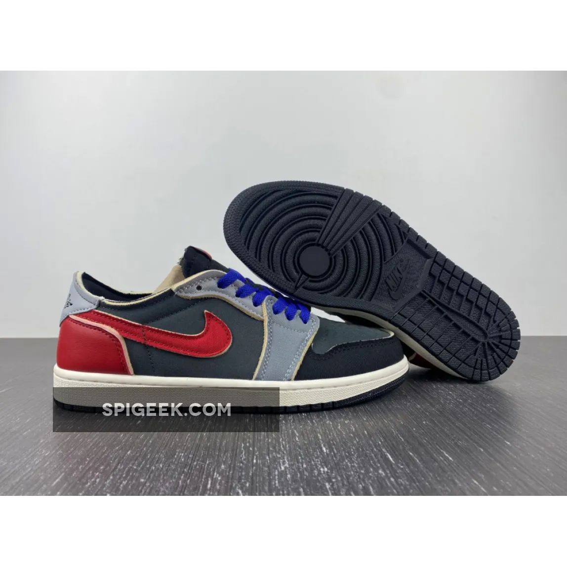 Air Jordan 1 Low OG EX Black Dark Smoke Grey Red Sneakers