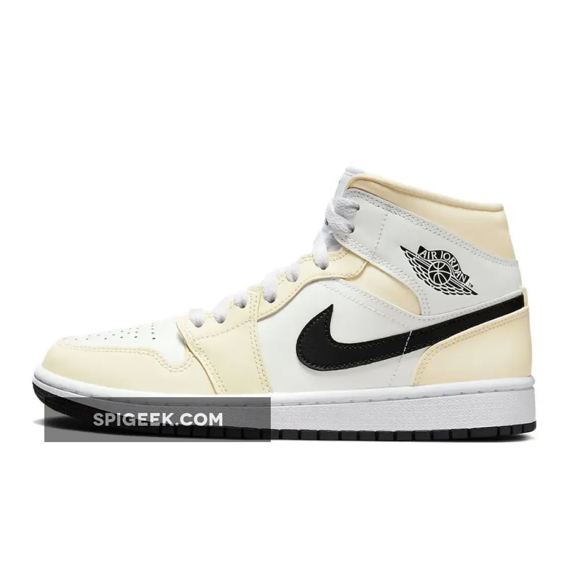 Air Jordan 1 Mid Coconut Milk White Black Summit Shoes For Women