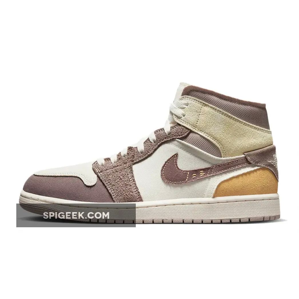 Air Jordan 1 Mid Craft SE Taupe Haze - Unique Canvas Colorway