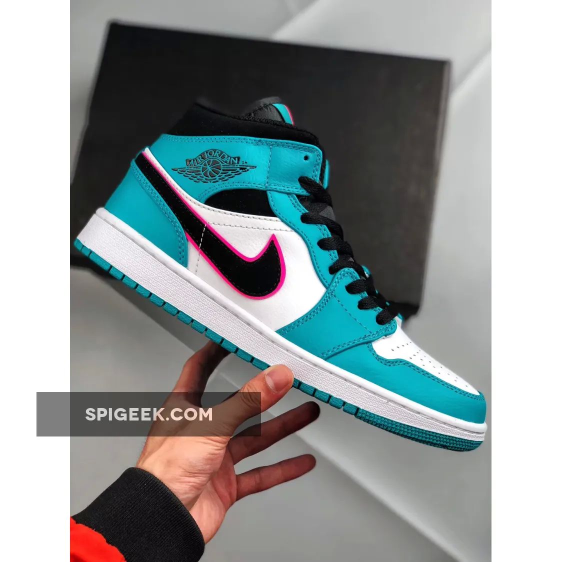 Air Jordan 1 Mid South Beach Turbo Green Basketball Shoes