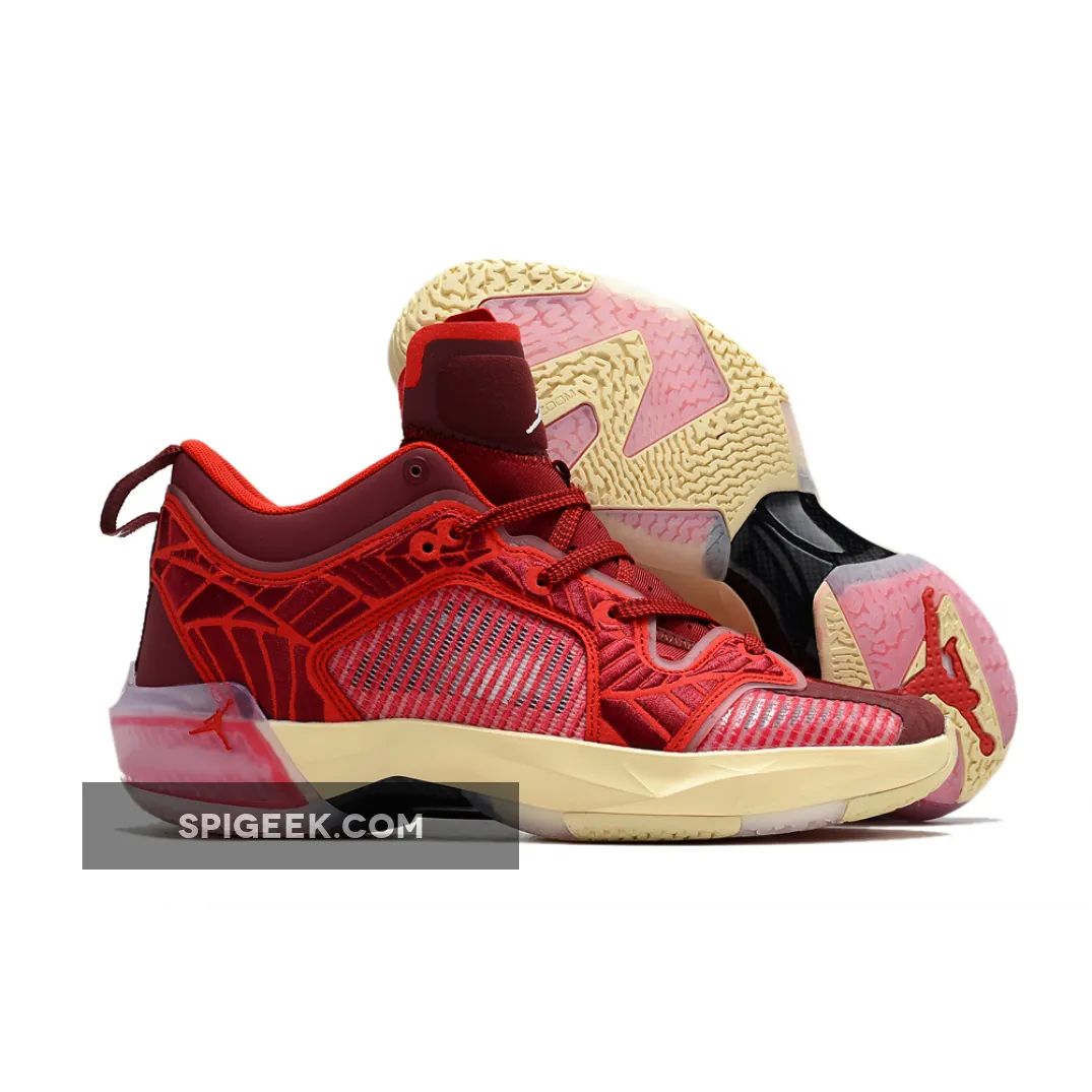 Air Jordan 37 Low Team Red Sail Muslin Basketball Shoes