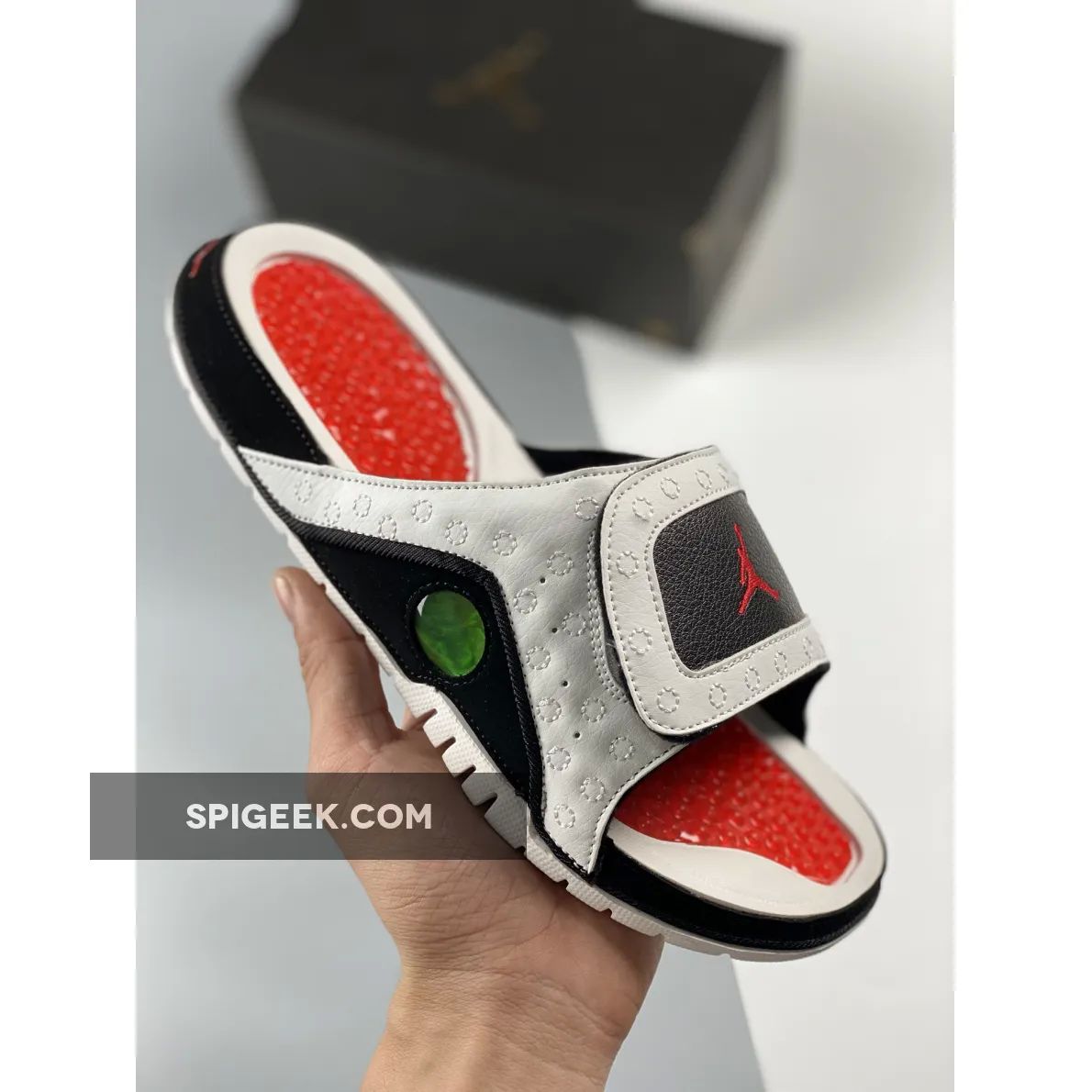 Air Jordan Hydro 13 Slides - Red, White & Black