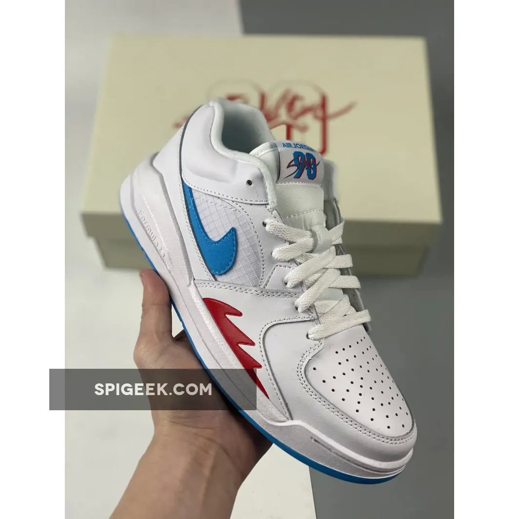 Jordan Stadium 90 White Red Blue Sneakers