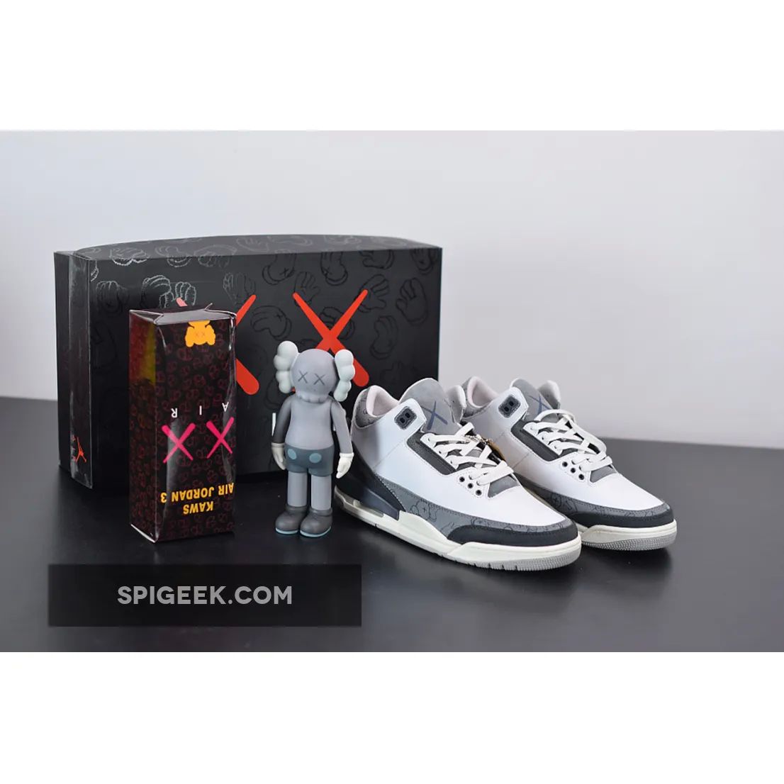 KAWS x Air Jordan 3 White Grey Bespoke Sneakers