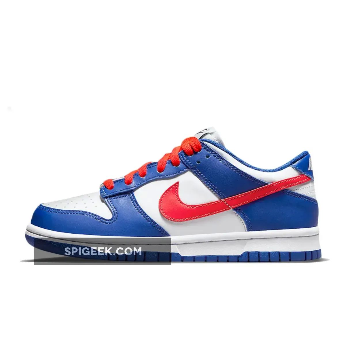 Mismatched Swooshes Nike Dunk Low White Blue Crimson Shoes