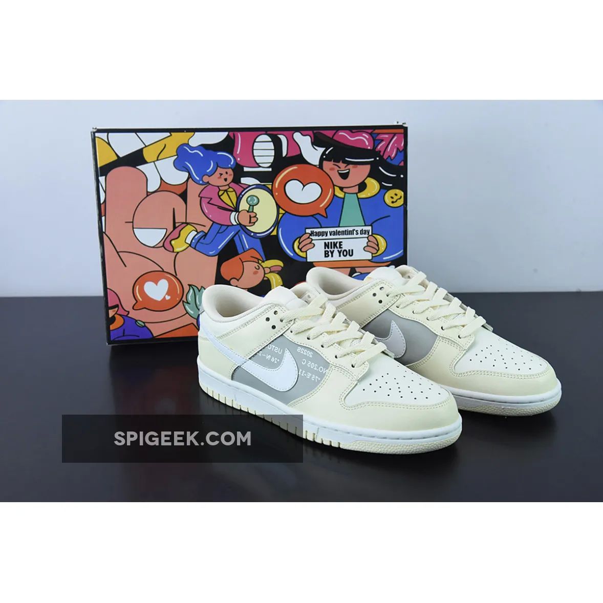 Nike Dunk Low Coconut Milk Grey Custom Sneakers