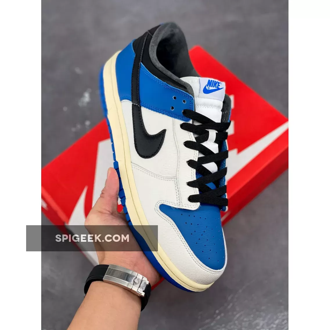 Nike Dunk Low White Royal Blue Black