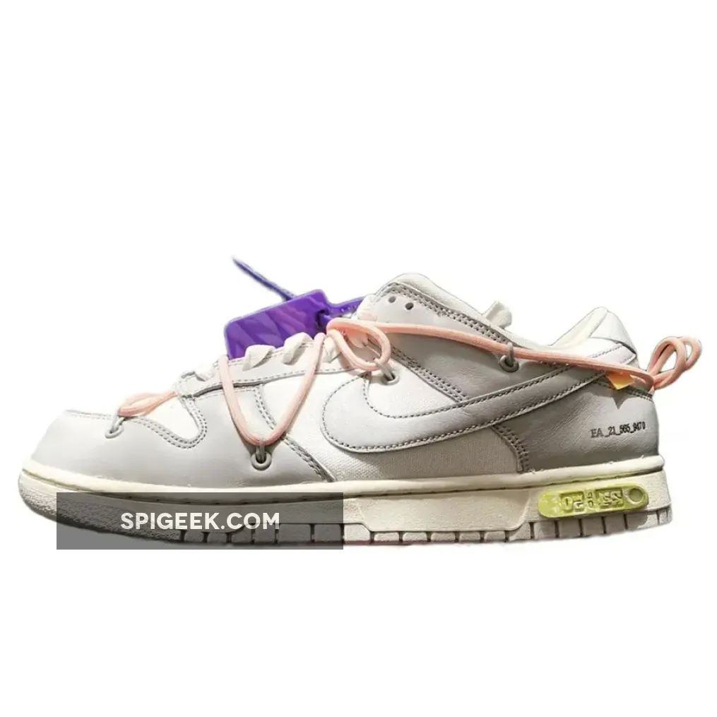 Off-White x Nike Dunk Low Lot 24 Sail/Gray/Washed Coral Sneakers