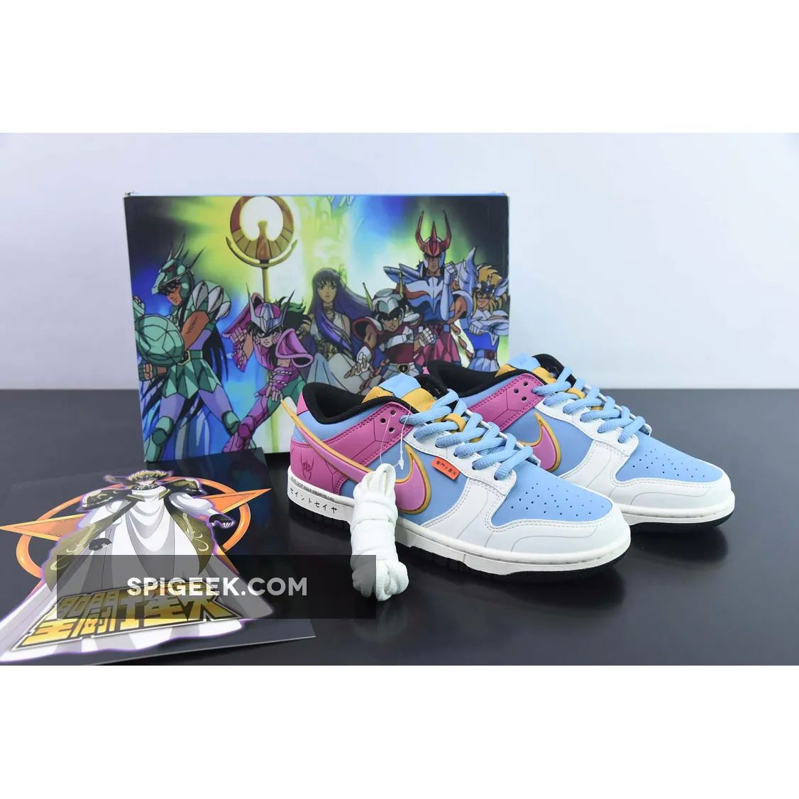 Saint Seiya Nike Dunk Low Purple Blue White Custom Sneaker