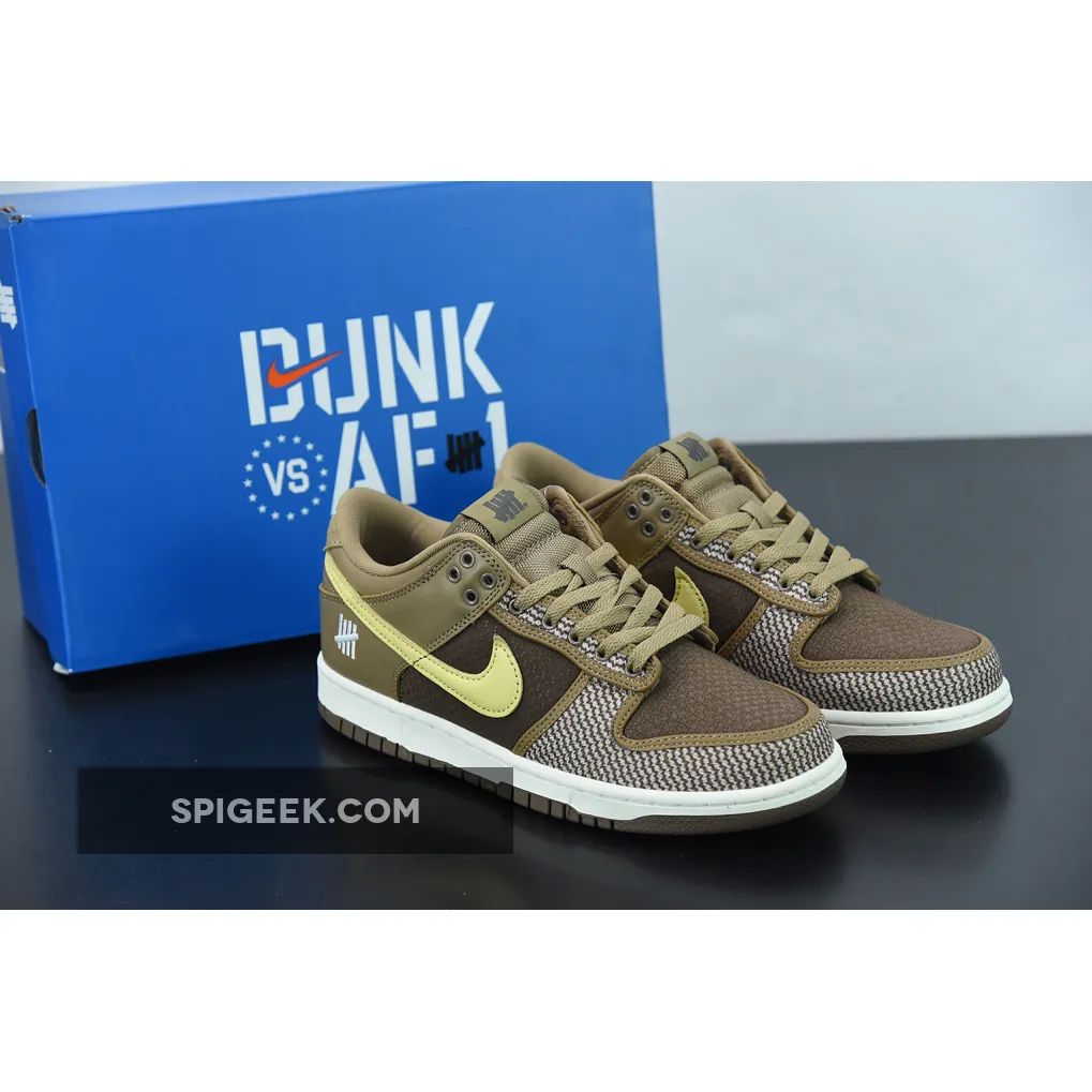 Undefeated x Nike Dunk Low Canteen Lemon Frost Sneakers